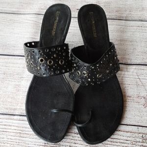 Enzo Angiolini Black Kitten Heel Sandal